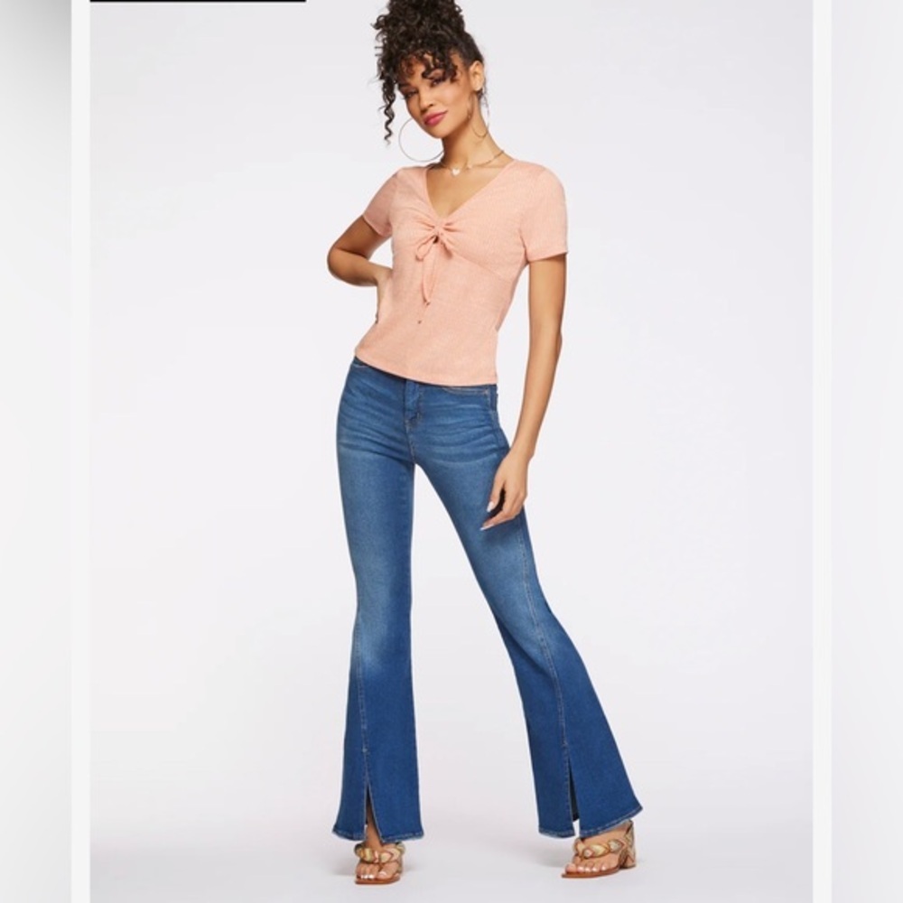 Jessica Simpson Charmed Flare High Dive high rise fitted flare jeans size 10/30